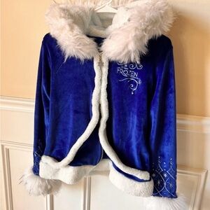 Frozen Broadway Musical Blue and White Hooded Jacket Small. Hard to find